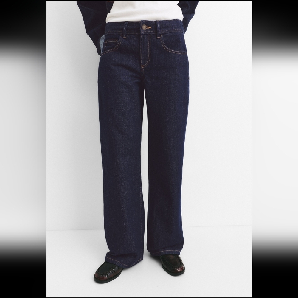 Pull & Bear Carpenter Style Dark Blue Straight-Leg Jeans Womens US 31